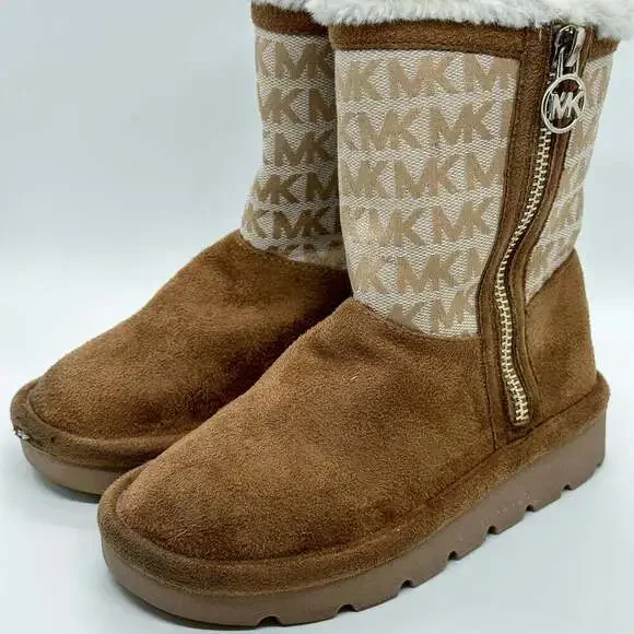 Michael Kors Little Kids’ Marilu Brown Fleece Lined Boots Size 11 - Picture 2 of 8